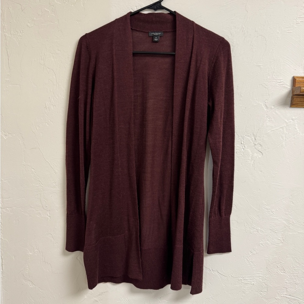 Ann Taylor Deep Burgundy Cardigan